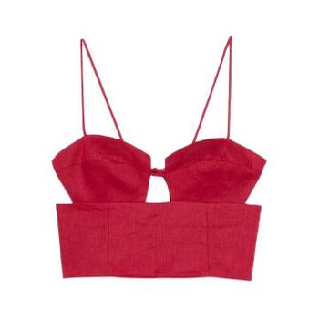 26 SS Cala de la Cruz 임페리아 크롭 리넨 탑 25A054 TP447773082