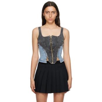 25 FW 베르사체 블랙 패널 데님 탱크탑 232202F358012