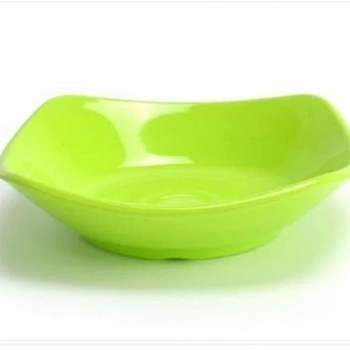 한식뷔페 식기 접시 1호 노랑색 사각접시 민자그릇