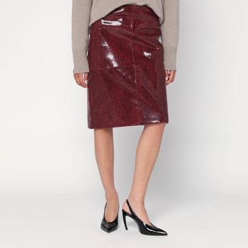 RA³HE Bordeaux skirt in faux snakeskin leather 416-32-166LE/XL_ROHE-640