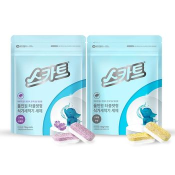 스카트 올인원 타블렛 식기세척기 세제 10g 60개 2팩_P341584029