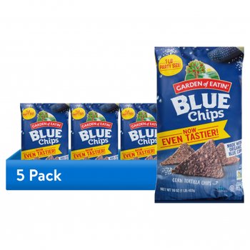 [해외] 가든오프이틴 오가닉 소금 블루 콘 또띠야 칩, 453.6g 파티 사이즈 (5팩)