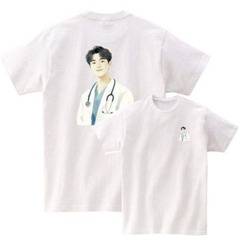 길단 반팔티앞뒤 아시아핏 USA핏 직업 의사 수채화 AI 이미지