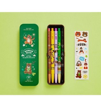 볼펜 WS25HE82 세트 한정판 틴케이스 학생용 캐릭터 동물 선물 굿즈