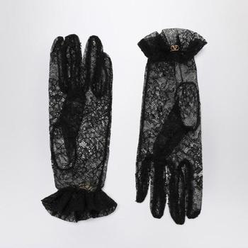 발렌티노 가라바니 Black lace Vlogo Signature gloves 7W2GD00FYCC/XL_VALE-N06_120-7