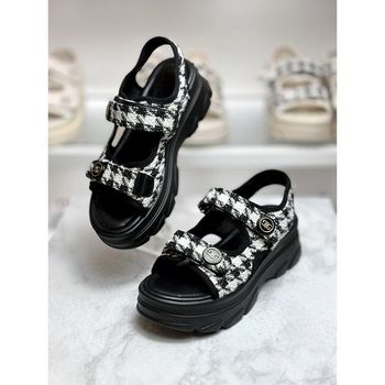 세이브존06 5.5CM 트위드 이선 통굽 스트랩샌들 BB608PP 0332_P361565556