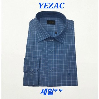 체크 코튼폴리 일반<b>핏</b>(루미) 변형<b>윈도우</b> 세미와이드 긴팔남방 YJ<b>3</b>FBR1130BL