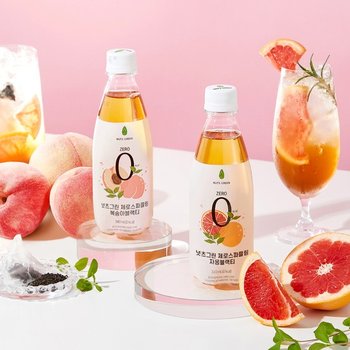 넛츠그린 0칼로리 제로스파클링 자몽블랙티 복숭아블랙티 탄산음료 12+12병