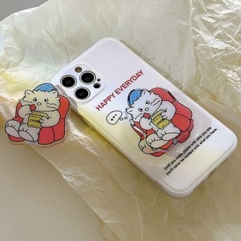 감자칩먹는 고양이 캐릭터 스마트톡 아이폰12 케이스