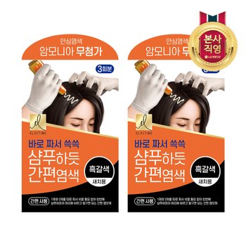 엘라스틴 샴푸하듯 간편염색 60g 흑갈색 x2개