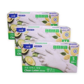 크린랩 라텍스 장갑 100매 소 (WC1963D)