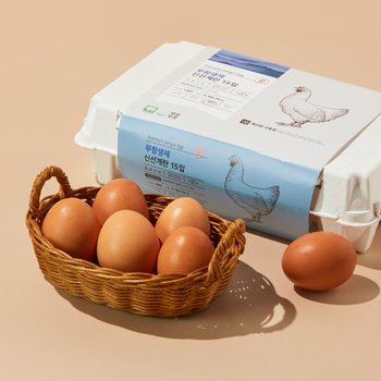 [농할 20% 할인쿠폰 다운로드] 무항생제 신선계란 15구 (대란, 780g)