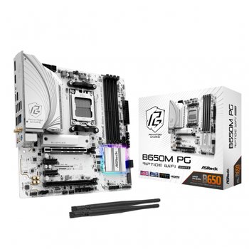 [해외] ASRock B650M PG Riptide WiFi White AMD Ryzen 7000 CPU(Soket AM5) B650 Micro ATX 마더보드