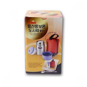 스텐 보냉 죽통 보온도시락 밥통 레드 등산용보온죽통 가방 등산용