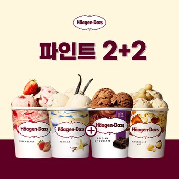 하겐다즈 아이스크림 파인트 2+2 / 총4개
