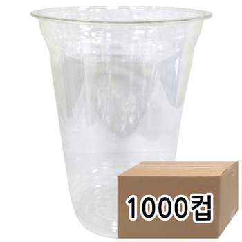92파이 16온스 투명 아이스 PET컵 1000개입 테이크아웃 일회용 음료컵