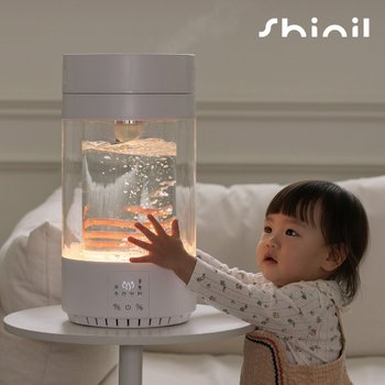 (로그인 10%) 신일 3.5L 대용량 유리 물멍 가열식 가습기 신생아 아기 가습기