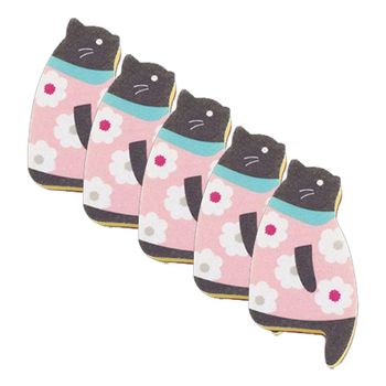 앉아있는 고양이 주방 수세미 5P 집들이 선물 설거지 청소 다용도 스펀지 고양이수세미
