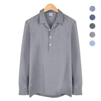 오픈 카라 반탁 보카시 그레이 셔츠 _NWM005_Grey 핸리넥