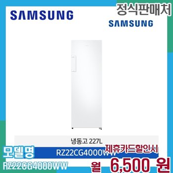 삼성 227L 서랍형 냉동고 스탠드형 슬림 1도어 RZ22CG4000WW 60개월 19500