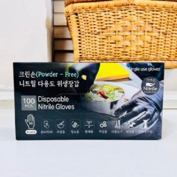 (ABM도매콜) BKN272M7 크린손 니트릴 다용도 위생장갑 검정100pcs(중)(M)