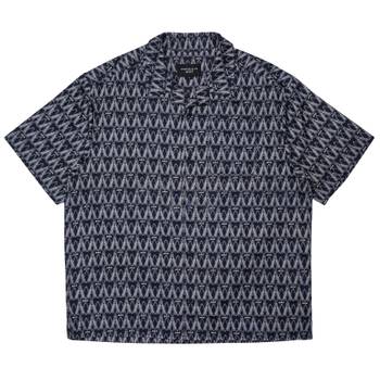 [신세계백화점][아크메드라비] A LOGO MONOGRAM PATTERN OPEN COLLAR SHIRT NAVY - A로고 모노그램 셔츠
