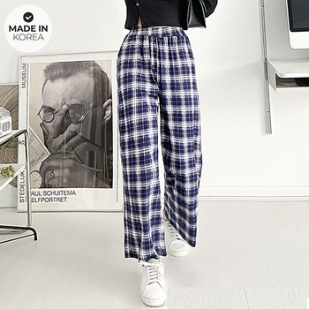 바로받자  밴딩 체크바지_P321703150