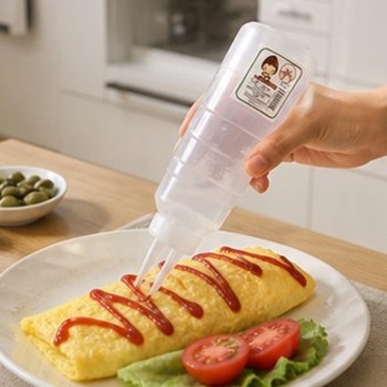 3구소스병 GK838052 눈금계량 투명양념통 100mL 200mL 300mL 400mL