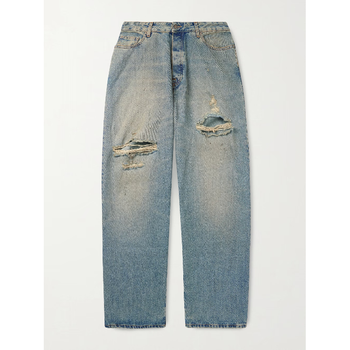 25 FW 포투포 Blue Big Daddy Straight Leg Distressed Jeans TP570104443