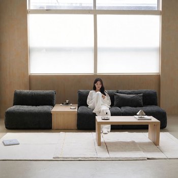 마루이 에피 프리미엄 패브릭 모듈 소파 4인 암리스형(스툴포함)
