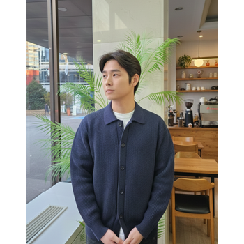 [26SS] 리브드 카라 가디건 HZSW6A204N3