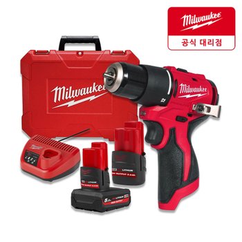 밀워키 M12 BLPDRC-5252C 12V 충전해머드릴 5.0Ah/2.5Ah