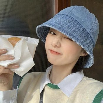 아트박스/마전동상회 데님 벙거지 여성 버킷햇 청모자 자외산차단 모자