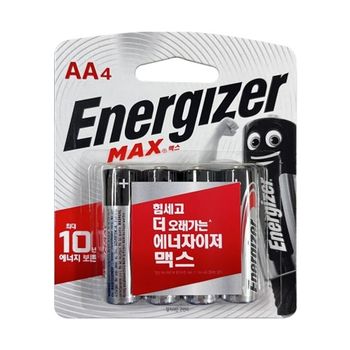 에너자이저 알카라인 건전지 맥스 AA LR6 1.5V 4개입 조(1개입)