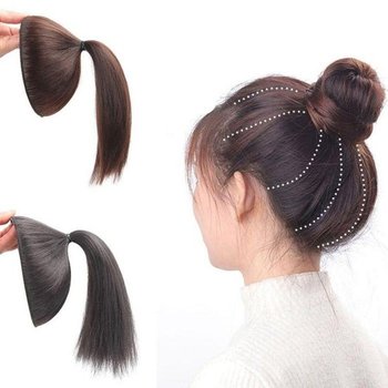 여성 올림머리 가발 업스타일 부분 똥머리 패드 헤어피스 볼륨