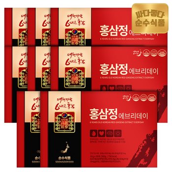 순수식품 6년근 홍삼정 홍삼 스틱 8박스(240포)진액 면역력 진세노사이드 7mg