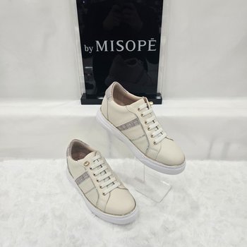 By 여성 사선 디테일 키높이 스니커즈 112HT410TT003 IVORY 3 JJ