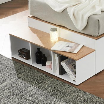 책수납형 모던 슈퍼싱글 베드벤치 (2컬러) 기숙사 프레임 심플한 학생 침대 자취 앤틱