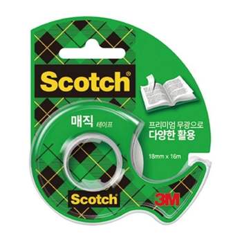 3M QQ14YE40 스카치 매직테이프 122A/18MMX16M/디스펜서 박스(120개입)