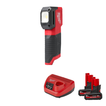 밀워키 M12 CML-502 LED 컬러 매치 작업등 고출력 5Ah 배터리 2개 충전기 세트.