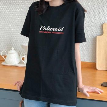 [험블스튜디오] 폴라로이드 심플 레터링 데일리반팔티 블랙 (E5820611)