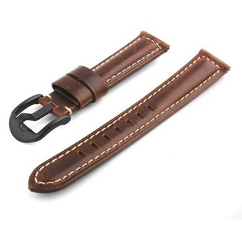 YLZ1DBR-22mm 빈티지 가죽 손목시계 스트랩 끈 밴드-WA2F62B