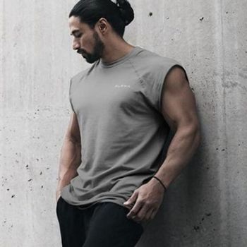 라운드넥 MUZO3335 헬스 데일리 티셔츠 민소매 클래식 남성 기