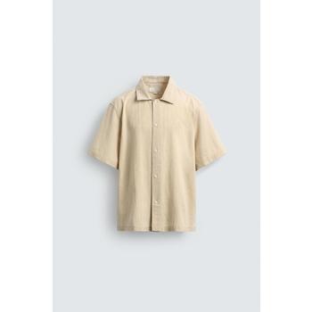 [해외] 자라 워시드 텍스처 라이트 코튼 반팔 셔츠 / 6103/420/715 MID-ECRU