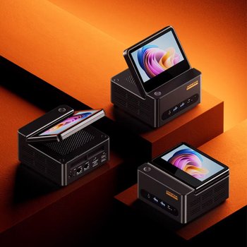 [해외] AOOSTAR G-FLIP 미니 PC AMD 라이젠 R7 8945HS 듀얼 랜포트 고성능 게이밍 데스크탑 컴퓨터