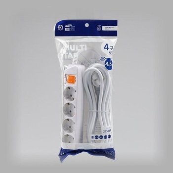 멀티탭 멀티코드 메인 스위치 4구 5호 4.5M 16A KS (WFI26RH)