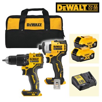 디월트 DCK2062P2 20Vmax 5.0Ah x2 BL 컴팩트 충전콤보세트 DCD709N+DCF809N