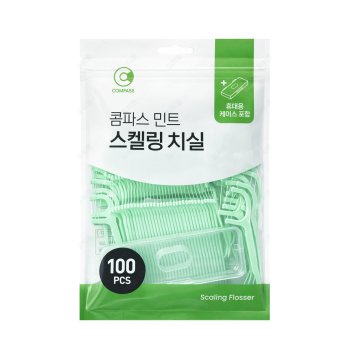 콤파스 민트 스켈링 치실 y자형 100pcs 케이스포함