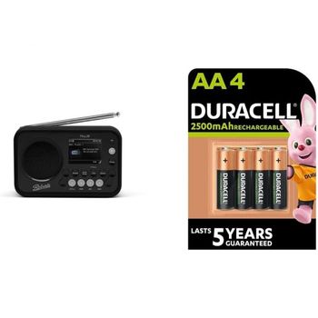 [해외] 영국 로버츠 라디오 Roberts Play20 DAB Radio - 블랙 Duracell 무선 충전식 AA 2500 mAh Batter