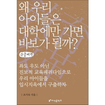 [큰글자도서] 왜 우리 아이들은 대학에만 가면 바보가 될까? - 두 아이 외고 보낸 조기숙교수가 참다 못해 제안하는 입시지옥탈출 솔루션